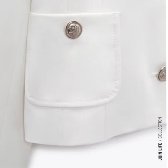 Zara Gold Button Jacket Size L - Picture 3 of 10